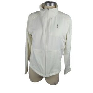 Bass Outdoors Women's White Palmetto Full Zip Lightweight Fleece Jacket L *FLAW*